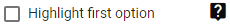 5. Highlight first option